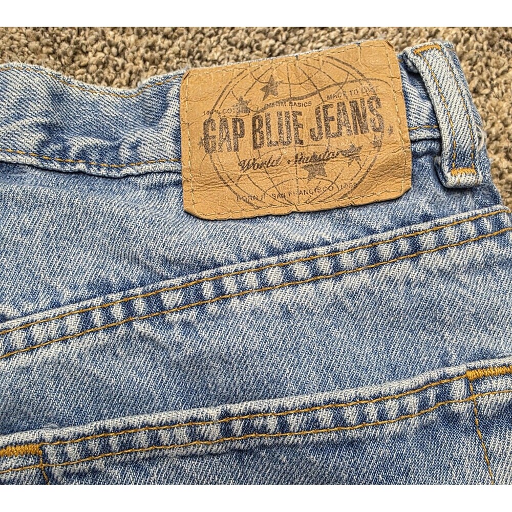 Vintage GAP Reverse Fit Jeans Size 10 Long Custom Stars Patriotic Flag America - Picture 7 of 11